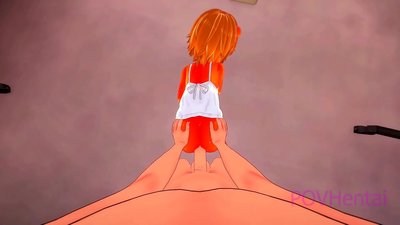 Elementari liepsna monstras mergina